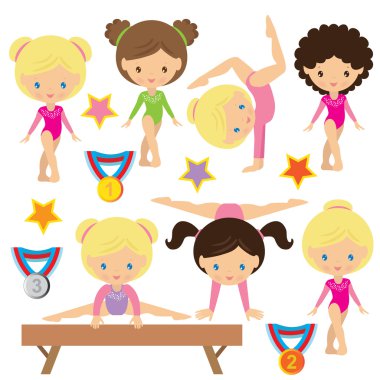 Jimnastik vektör çizim