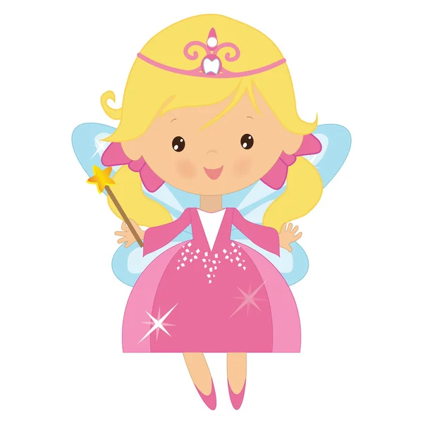 Cute Little Tooth Fairy Vector Cartoon Illustration — 스톡 벡터