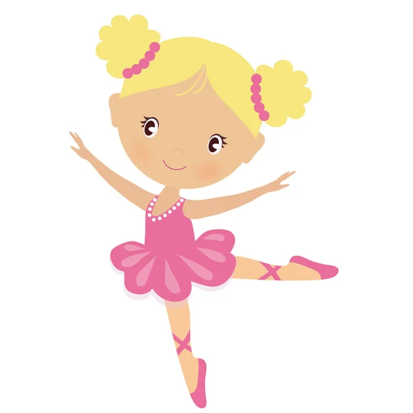 Carino Ballerina Vettore Cartone Animato Illustrazione — Vettoriale Stock