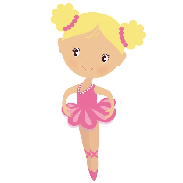 Carino Ballerina Vettore Cartone Animato Illustrazione — Vettoriale Stock