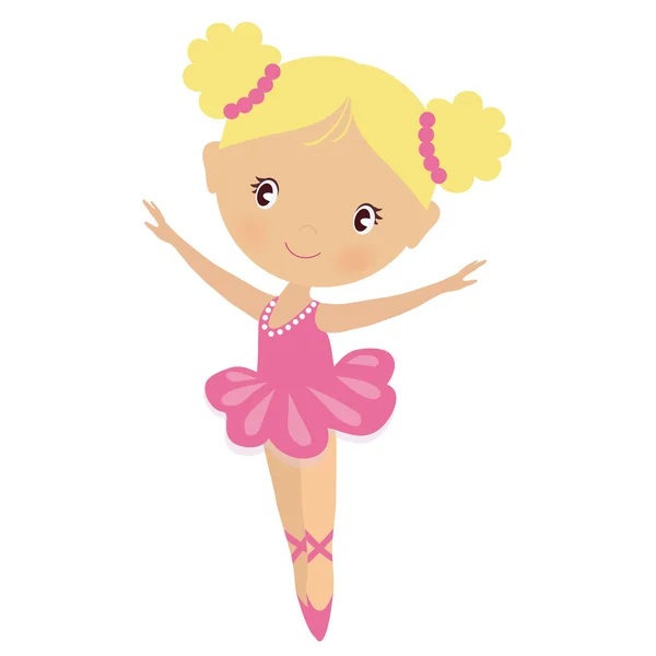 Cute Ballerina Vector Cartoon Illustration — Stock Vector