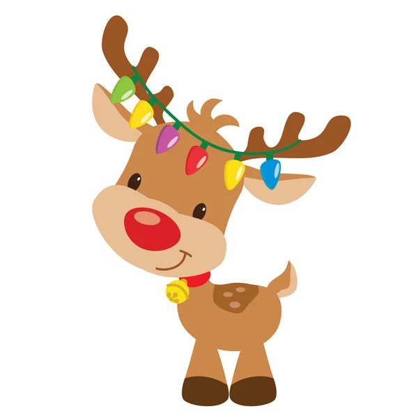 Christmas Reindeer Vector Cartoon Illustration — Stock Vector