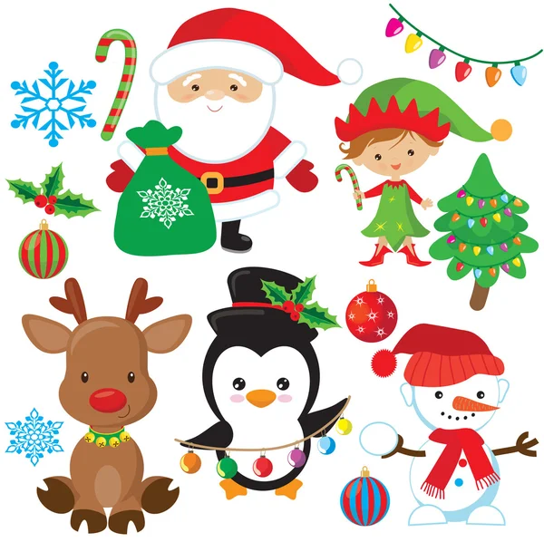 Christmas Vector Cartoon Illustration — Stock Vector