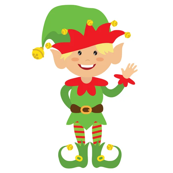 Natal elfo cartoon ilustração — Vetor de Stock