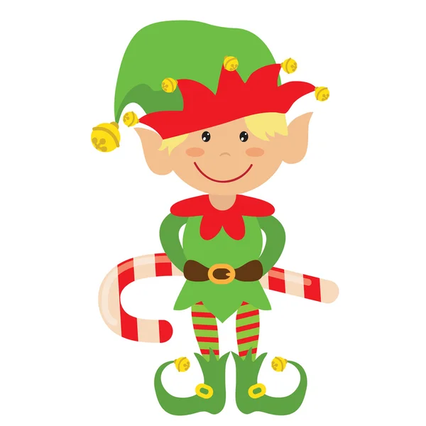 Boże Narodzenie ilustracja kreskówka elf — Wektor stockowy