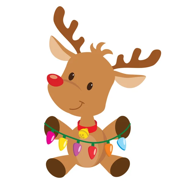 Christmas reindeer vector cartoon illustration — Stock Vector