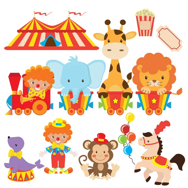 Circus train vector illustration — Stock Vector