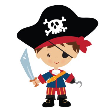 Şirin korsan çocuk vektör çizim