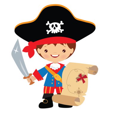 Şirin korsan çocuk vektör çizim