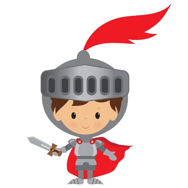 Middeleeuwse ridder vector illustratie — Stockvector