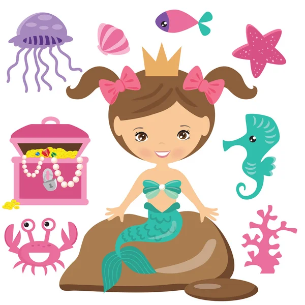 Deniz kızı vektör çizim