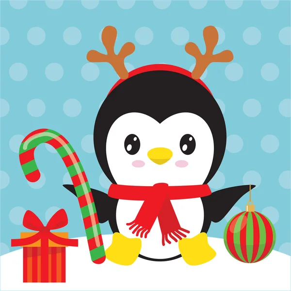 Ilustração do vetor do pinguim de Natal — Vetor de Stock