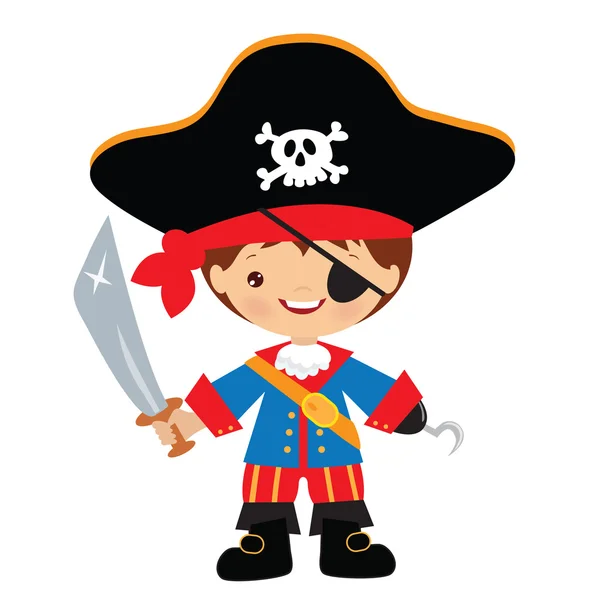 可爱的海盗男孩矢量图 — 图库矢量图片