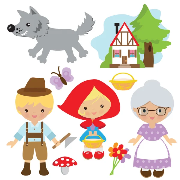 Red Riding Hood vectorillustratie — Stockvector