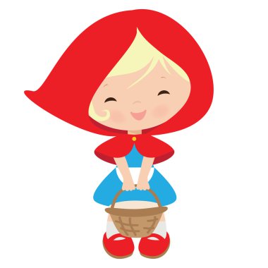 Kırmızı başlıklı kız vektör çizim