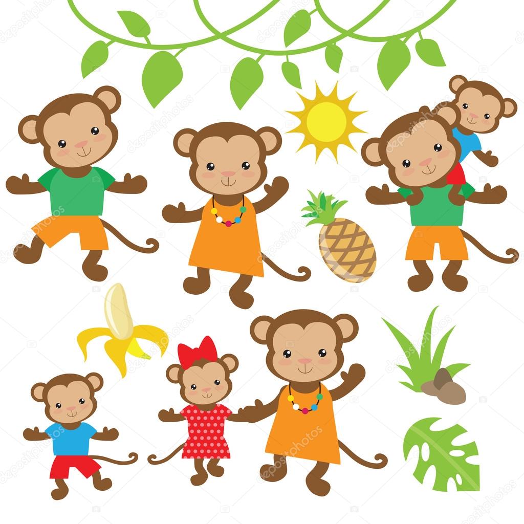 Monkey family vector illustration Stock Vector Image by ©Clipartlana #120161918 Monkey family vector illustration Stock Vector Image by ©Clipartlana #120161918