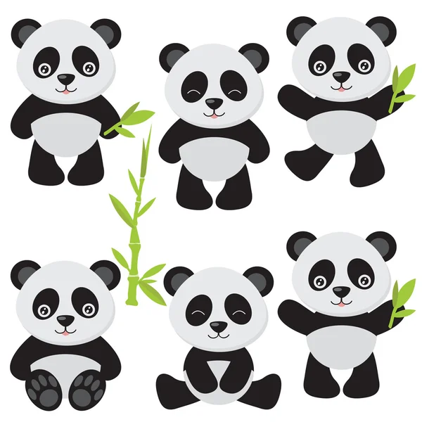sevimli panda illüstrasyon vektör