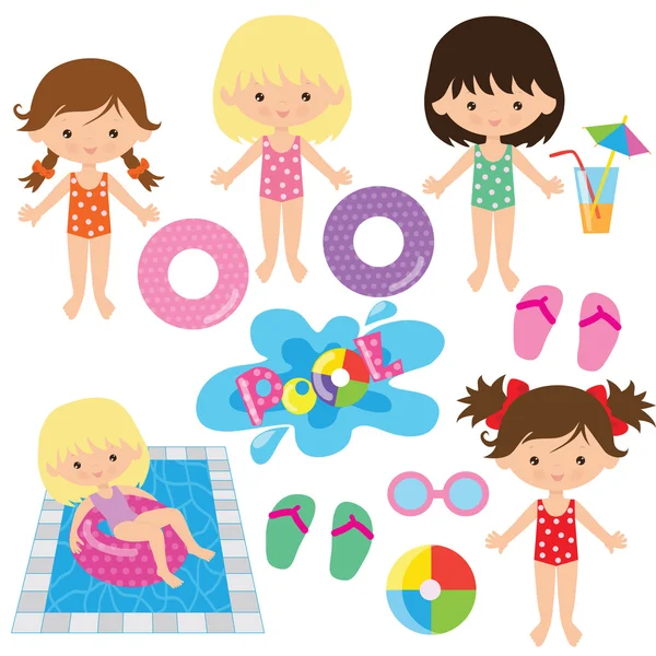 Ilustração do vetor festa piscina — Vetor de Stock