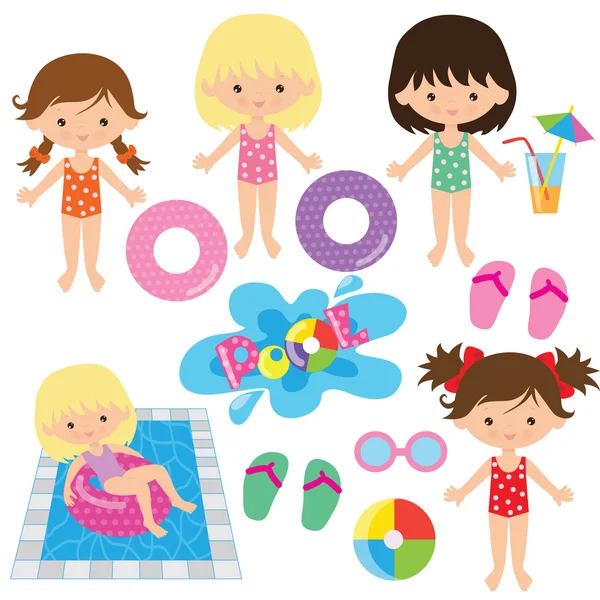 Pool party vektoros illusztráció — Stock Vector