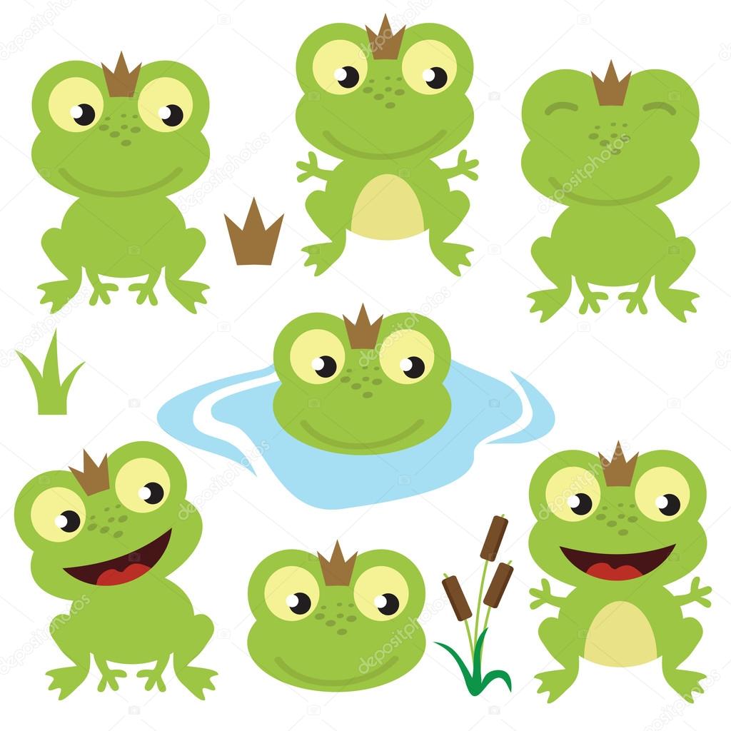 Frog vector cartoon illustration