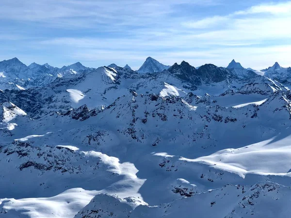 Montagnes Enneigées Verbier Suisse — Photo