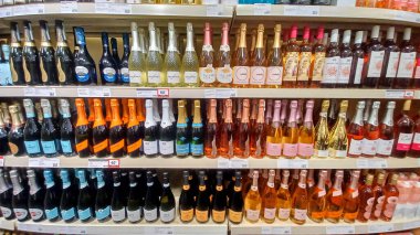 Toronto, ON, Canada -October 5, 2025: Interior view of the alcohol LCBO store in Toronto