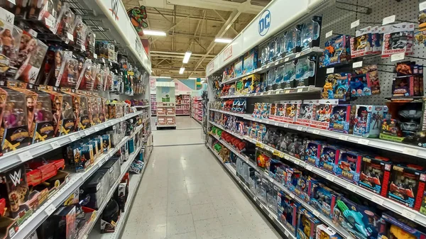 Toronto, ON, Canada - October 5 27, 2025: View the shelves with the toys in the Toys R Us store in Canada