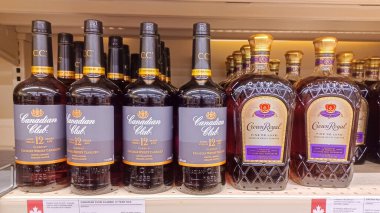 Toronto, ON, Canada -October 5, 2025: Interior view of the alcohol LCBO store in Toronto