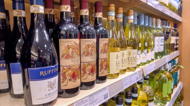 Toronto, ON, Canada -October 5, 2025: Interior view of the alcohol LCBO store in Toronto