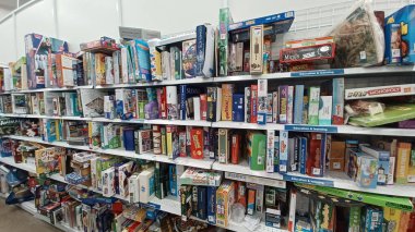 Toronto, ON, Canada - November 27, 2024: View of the book department in Value Village second-hand store.