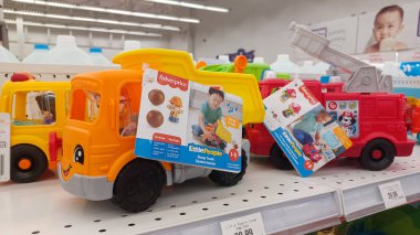 Toronto, ON, Canada - October 5 27, 2025: View the shelves with the toys in the Toys R Us store in Canada