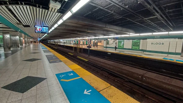 Toronto, ON, Canada - October 5, 2025: View at the Bloor and Young subway station (Yellow Line) inside