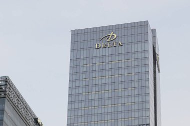 Toronto, ON, Kanada Mart 2025: Marriott 'un Delta Otelleri' nde imzalı manzara, öncelikle Kuzey Amerika 'da bulunan dört yıldızlı bir otel ve tatil beldesi...
