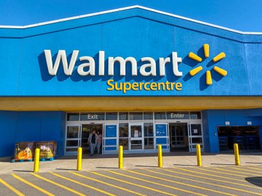 Toronto, ON, Kanada - 30 Nisan 2025: Amerika 'daki Walmart süpermarketinin logosu.