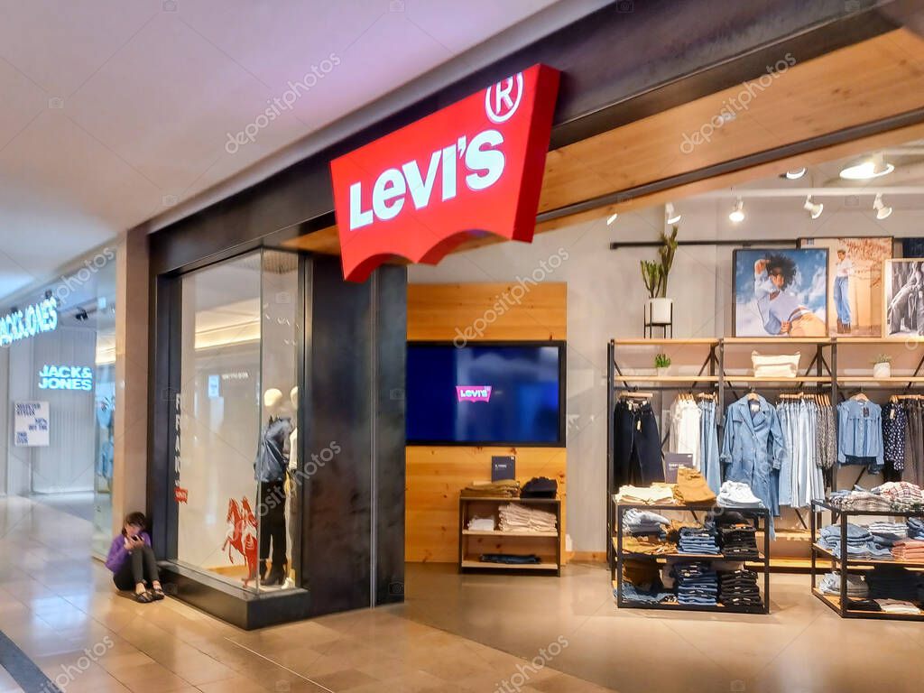 Toronto, ON, Canada - September 29, 2024: View at the Levis company sign in shopping mall