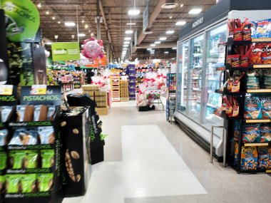 Toronto, ON, Canada - October 5, 2025: View of the grocery department aisle in the Canadian store.