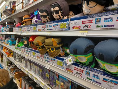 Toronto, ON, Canada - October 5 27, 2025: View the shelves with the toys in the Toys R Us store in Canada