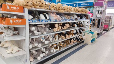 Toronto, ON, Canada - October 5 27, 2025: View the shelves with the toys in the Toys R Us store in Canada