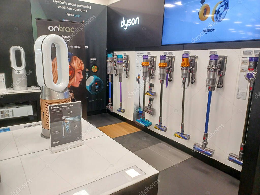 Toronto, ON, Canada - October 5, 2025: View the shelves with the electronics in the Best Buy store