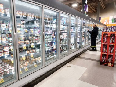 Toronto, ON, Canada - October 5, 2025: View of the grocery department aisle in the Canadian store.