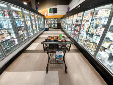 Toronto, ON, Canada - October 5, 2025: View of the grocery department aisle in the Canadian store.