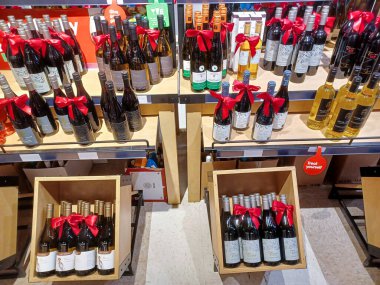 Toronto, ON, Canada - October 5, 2025: View of the liquor department aisle in the store.