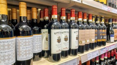 Toronto, ON, Canada -October 5, 2025: Interior view of the alcohol LCBO store in Toronto