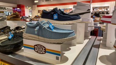 Toronto, ON, Canada - October 5, 2025: Interior view of the American shoe store in Canada.