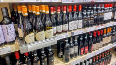 Toronto, ON, Canada -October 5, 2025: Interior view of the alcohol LCBO store in Toronto