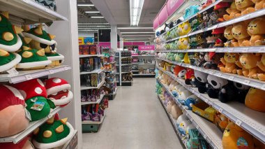 Toronto, ON, Canada - October 5 27, 2025: View the shelves with the toys in the Toys R Us store in Canada
