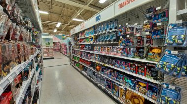 Toronto, ON, Canada - October 5 27, 2025: View the shelves with the toys in the Toys R Us store in Canada
