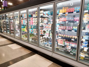 Toronto, ON, Canada - October 5, 2025: View of the grocery department aisle in the Canadian store.