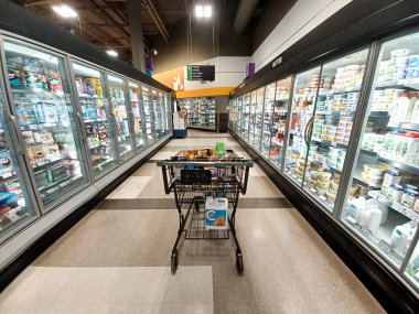 Toronto, ON, Canada - October 5, 2025: View of the grocery department aisle in the Canadian store.