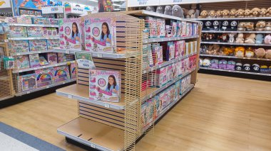 Toronto, ON, Canada - October 5 27, 2025: View the shelves with the toys in the Toys R Us store in Canada